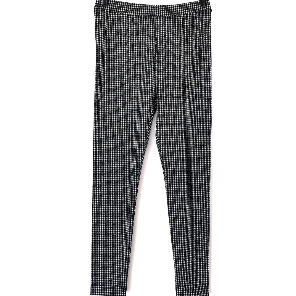 Black & White Gingham Check Print Leggings - Picture 4 of 7